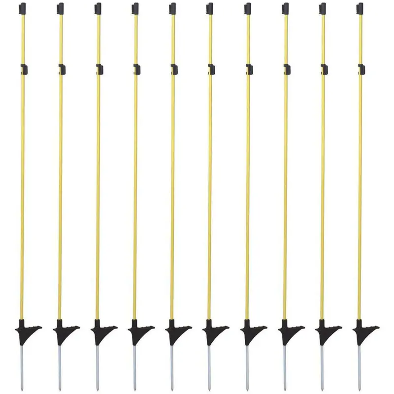 Agradi Fiberglass Fence Posts – 10-Pack, Yellow With Metal Pin 1