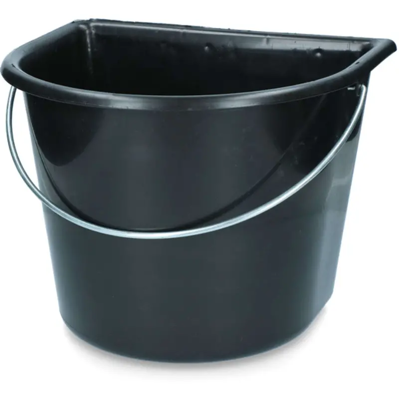 Agradi Flat-Sided Black Feed Bucket 1