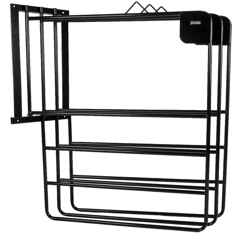 Agradi Horse 3-Slot Metal Blanket Rack In Matte Black 1