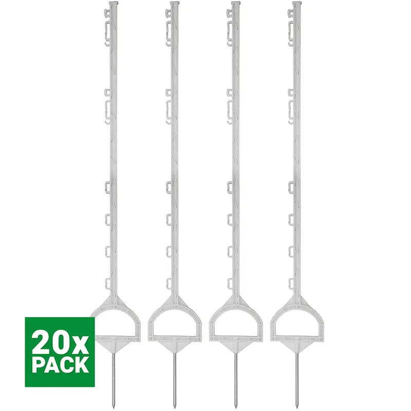 Agradi Power Bracket-Style Pasture Stakes – 115 Cm, White, Pack Of 20 1