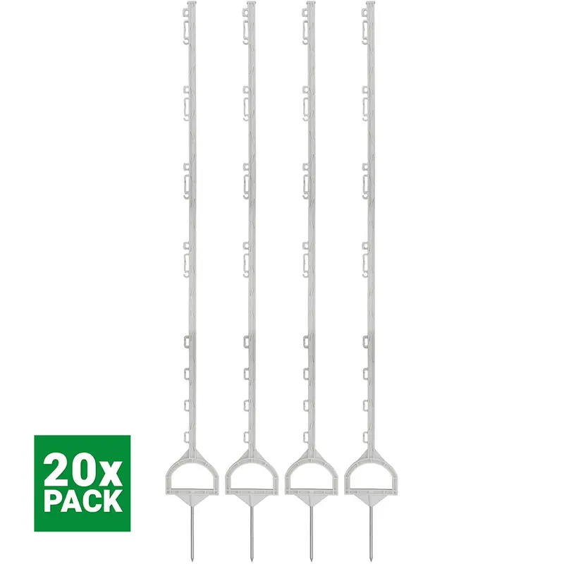 Agradi Power Bracket-Style Pasture Stakes – 155 Cm, White, Pack Of 20 1