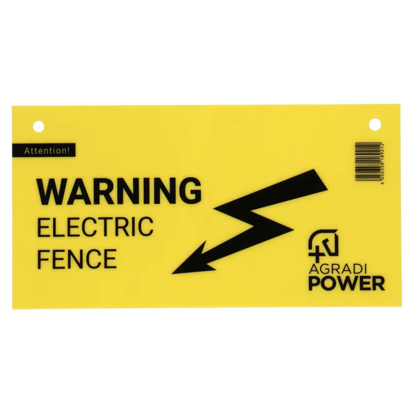 Agradi Power Yellow Warning Sign For Fencing Applications 1