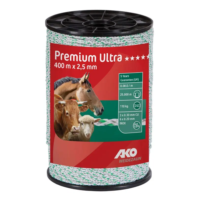 Ako Premium Ultra Electric Fence Wire – White & Green 1