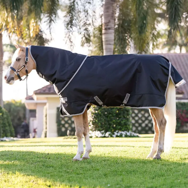 Amigo 1200D Plus Pony Turnout Rug – 250G, Black/Titanium Grey/Silver 1