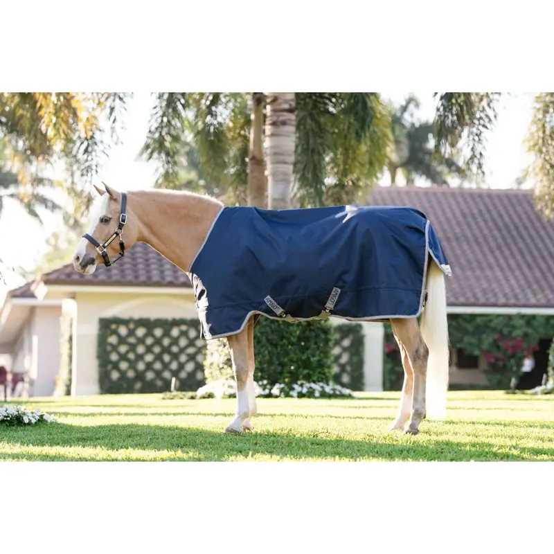 Amigo 1200D Turnout Rug For Ponies – Navy/Titanium Grey/Silver, 50G Fill 1