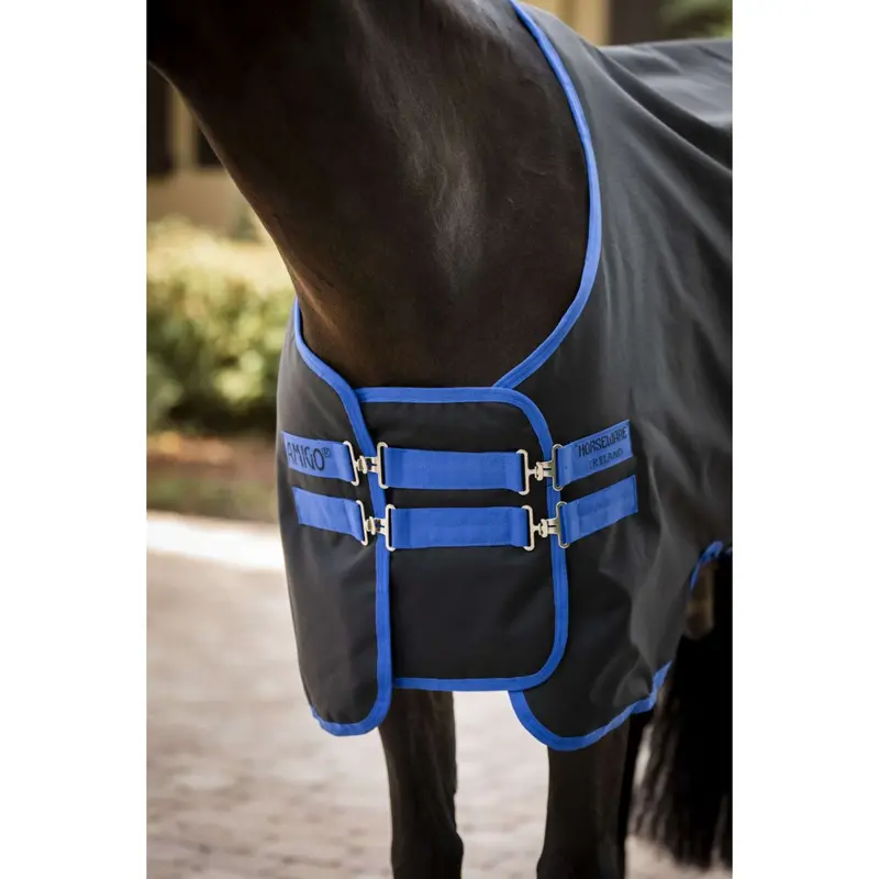 Amigo Adjustable Stirrup Leathers In Black/Classic Blue 1