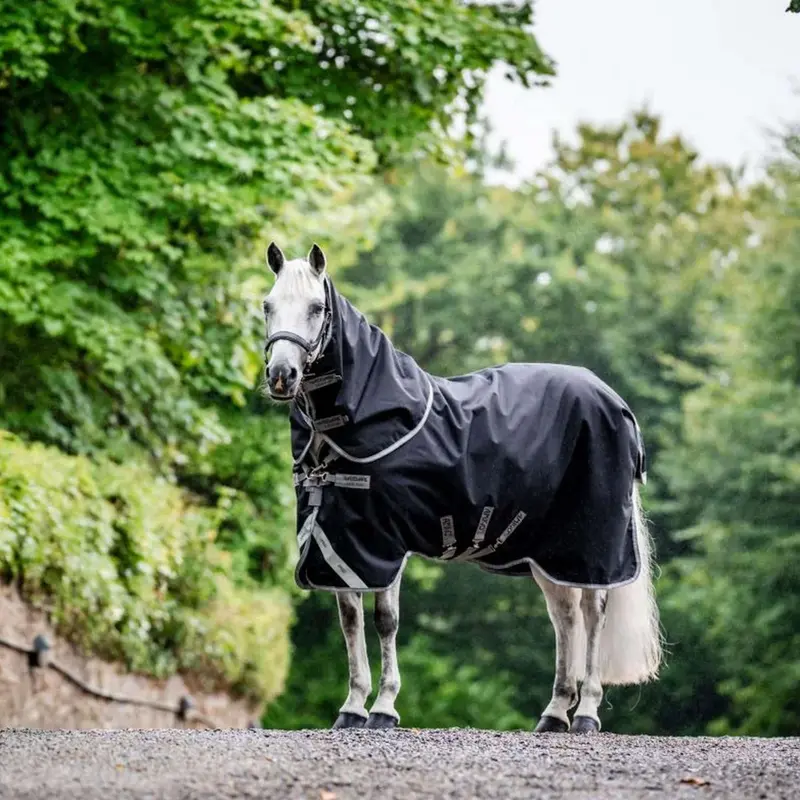 Amigo Bravo 12 Plus Turnout Blanket – Medium, 250G, Black & Titanium Grey 1