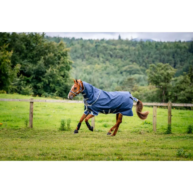 Amigo Bravo 12 Plus Turnout Blanket – Medium, 250G, Navy & Titanium Grey 1