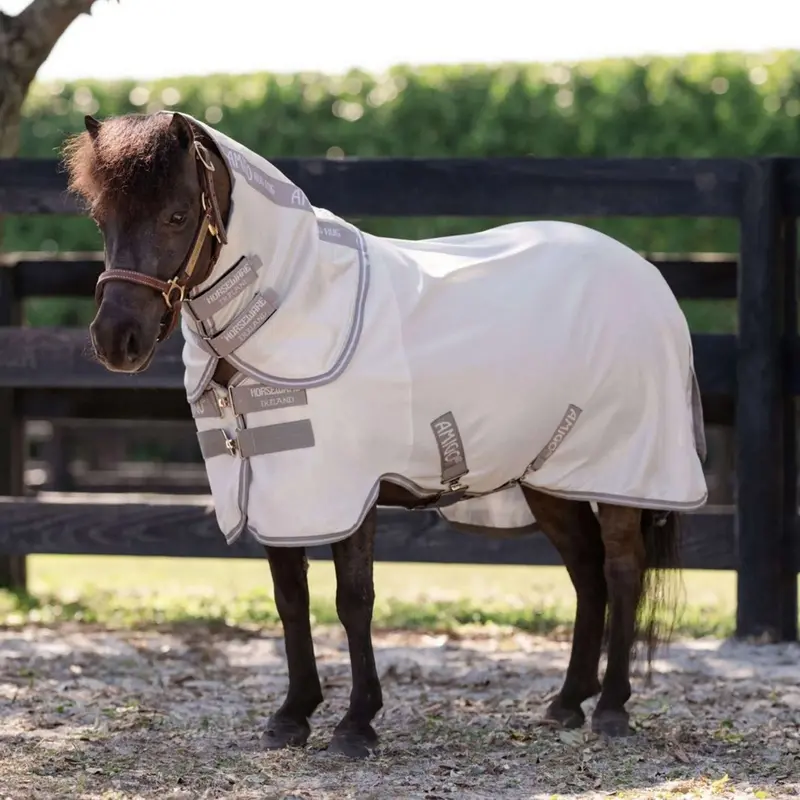 Amigo Bug-Repellent Turnout Rug – Small Size, Silver/Titanium Grey 1