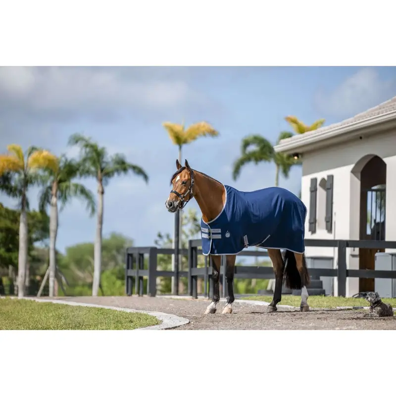 Amigo Navy And Titanium Grey Horse Rug With Silver Accents 1