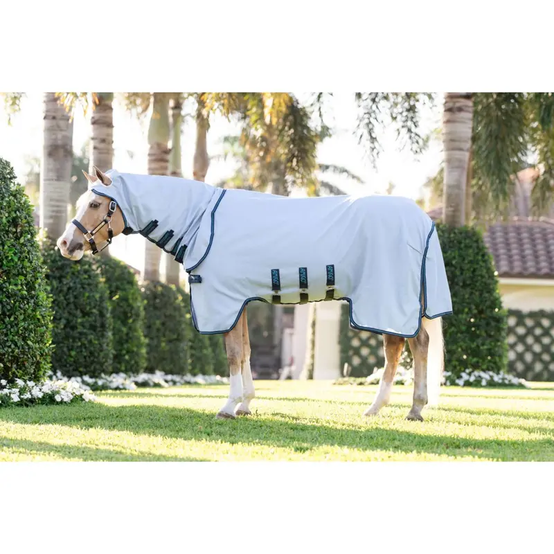 Amigo Ripstop Pony Hoodie In Azure Blue, Navy, And Electric Blue 1