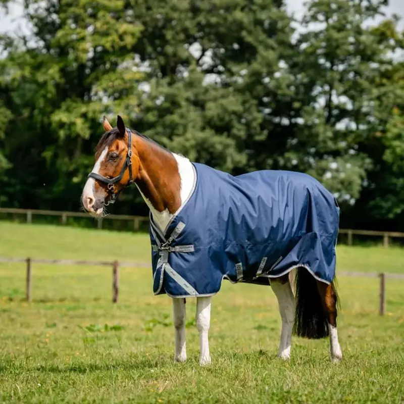 Amigo Turnout Lite Bravo 120G Rug – Navy & Titanium Grey 1