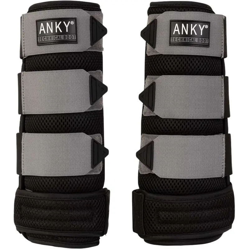 Anky 3D Mesh Brushing Boots In Black And Steel Grey 1