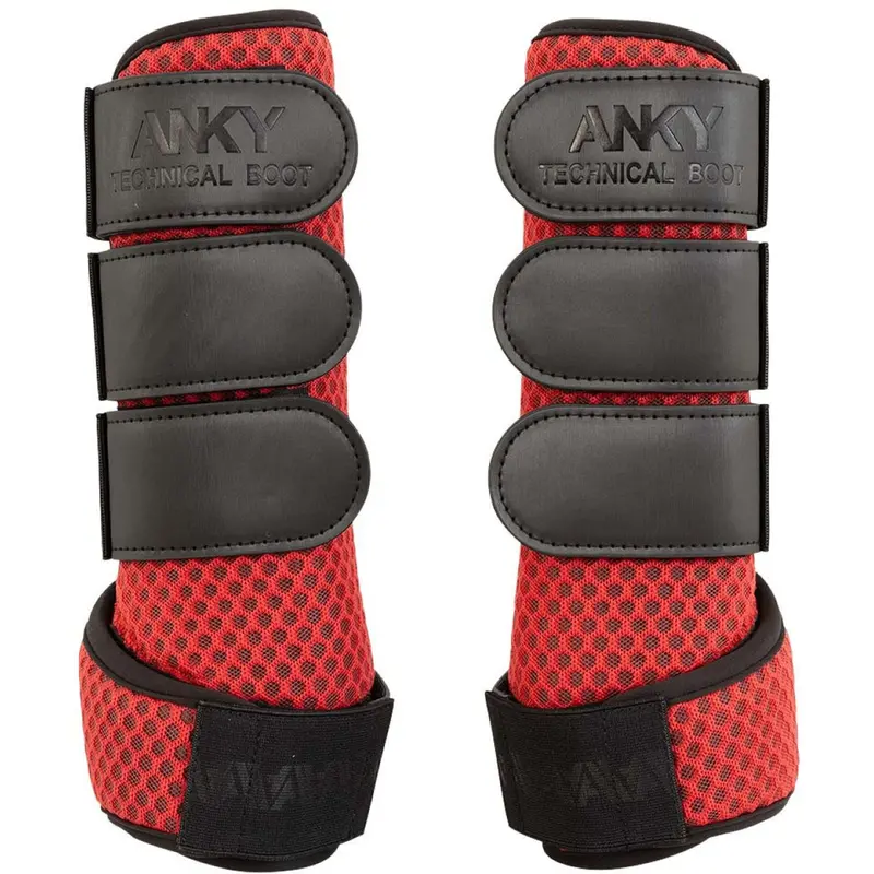 Anky Aw25 3D Mesh Equestrian Leg Wraps – Red 1