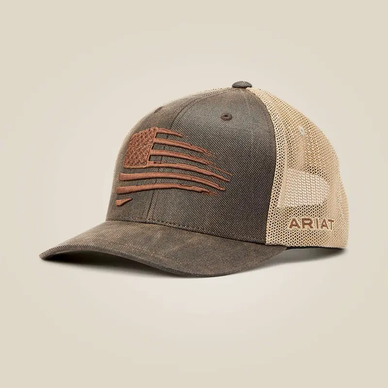 Ariat Men'S Patriot Flag Baseball Cap – Brown 1
