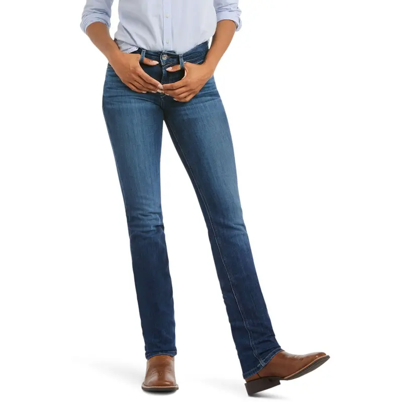 Ariat Real Perfect Rise Abby Straight Women’S Jeans In Mackenzie Blue 1