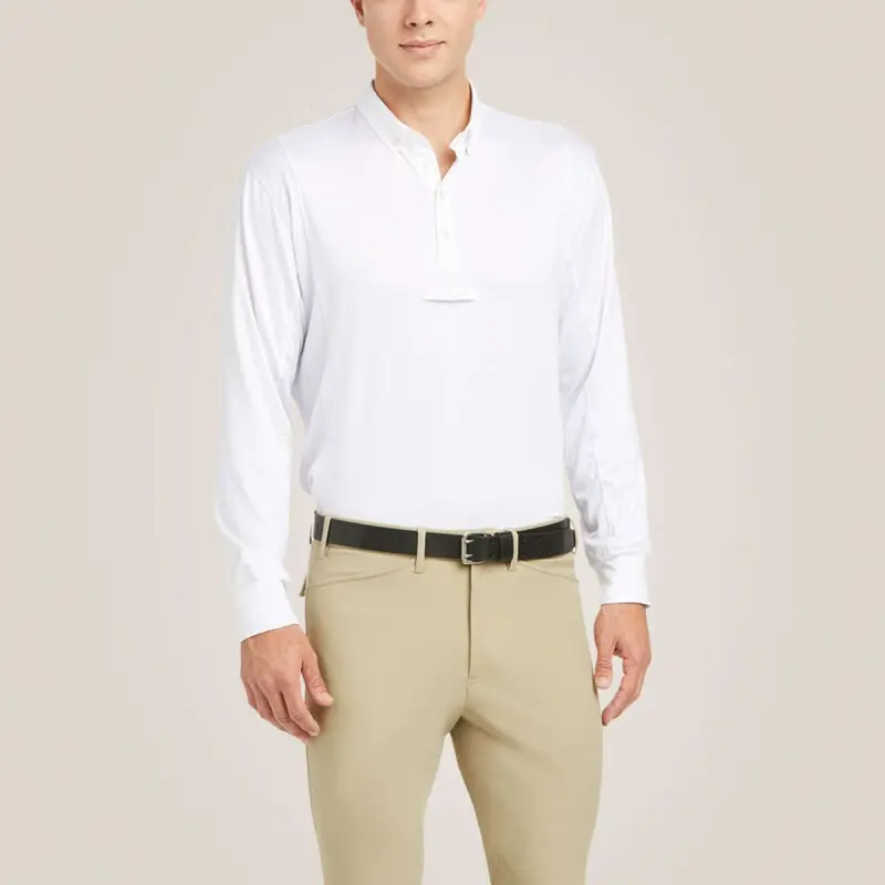 Ariat Tek Long-Sleeve Competition T-Shirt For Men – White 1