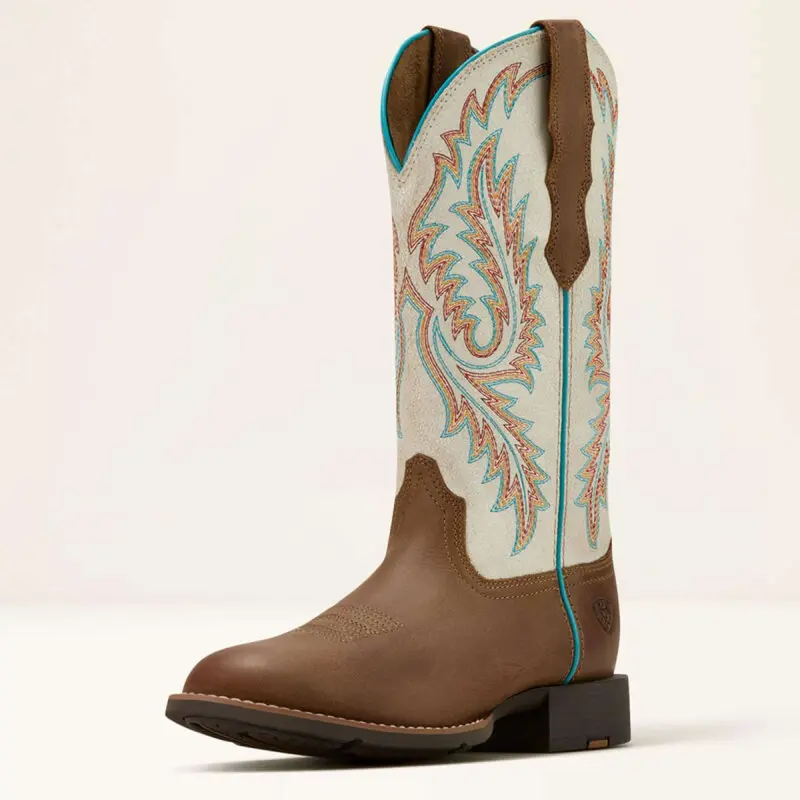Ariat Women'S Sandstorm & Distressed Ivory Round-Up Western Boots 1
