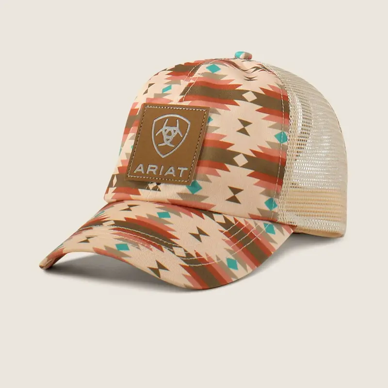 Ariat Women’S Southwest Print Patch Cap – Pink 1