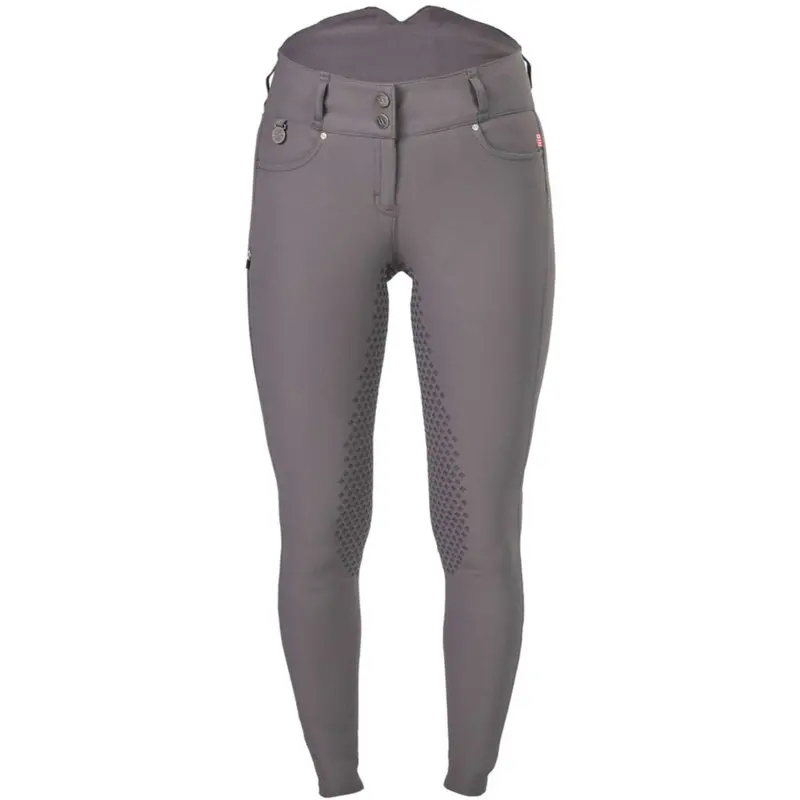 Back On Track Julia Full-Grip Riding Tights In Gray 1