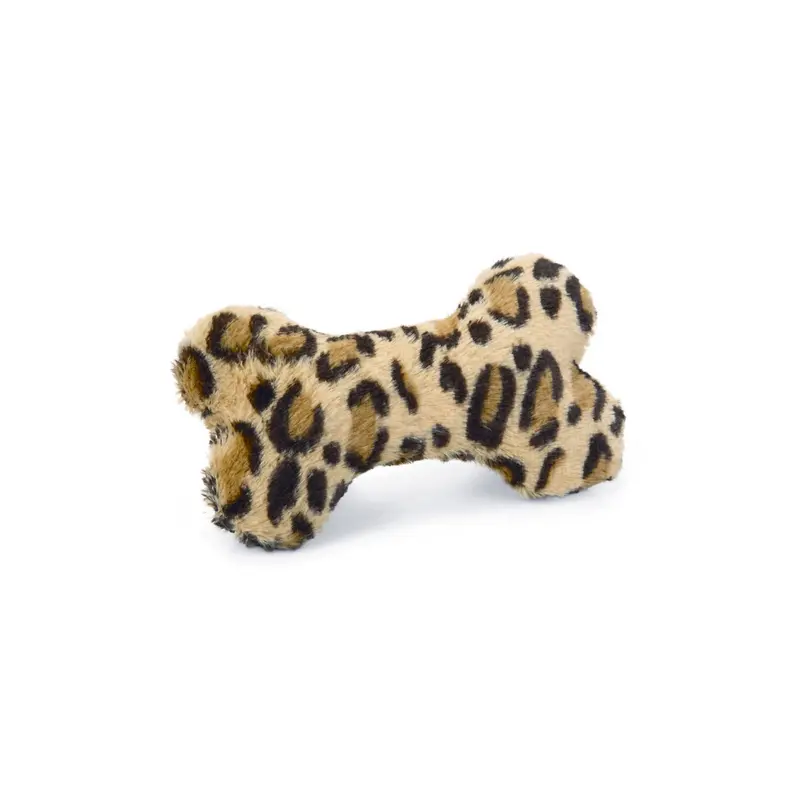 Beeztees Black & Beige Plush Chew Toy For Dogs 1