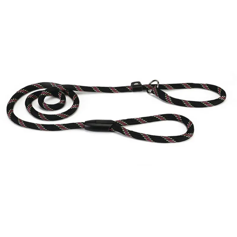 Beeztees Black Round Nylon Leash And Collar 1
