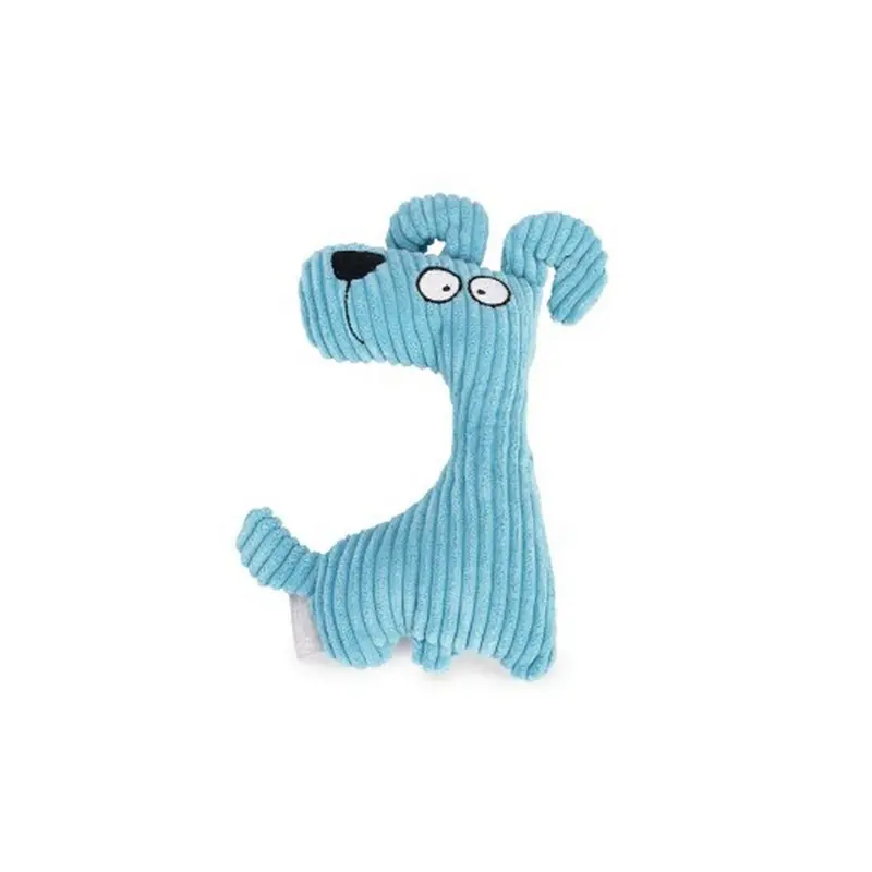 Beeztees Blue Corduroy Dog Plush Toy Luz 1
