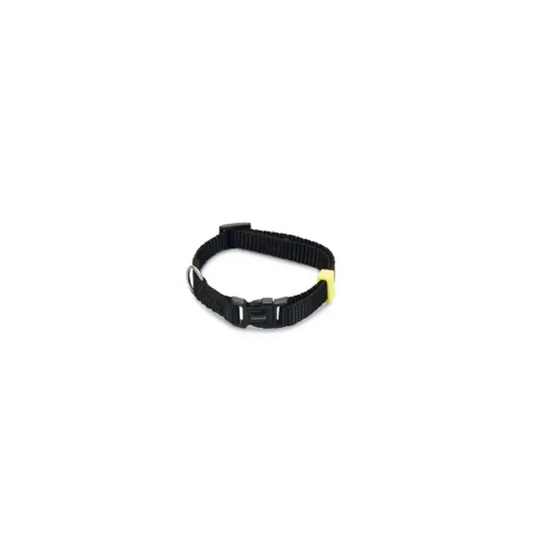 Beeztees Solid Black Nylon Dog Collar 1
