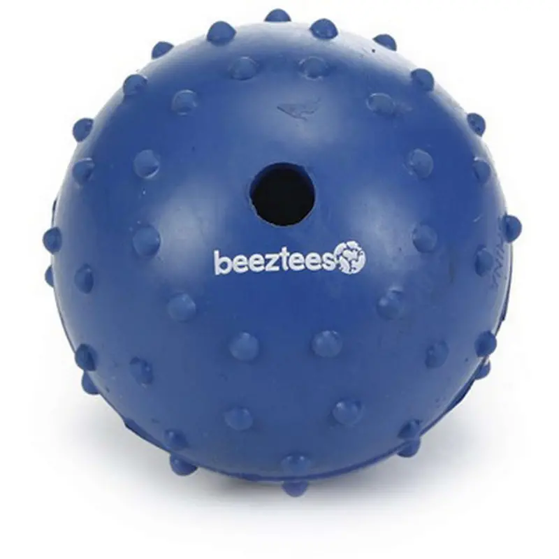 Beeztees Solid Blue Rubber Bell Ball 1