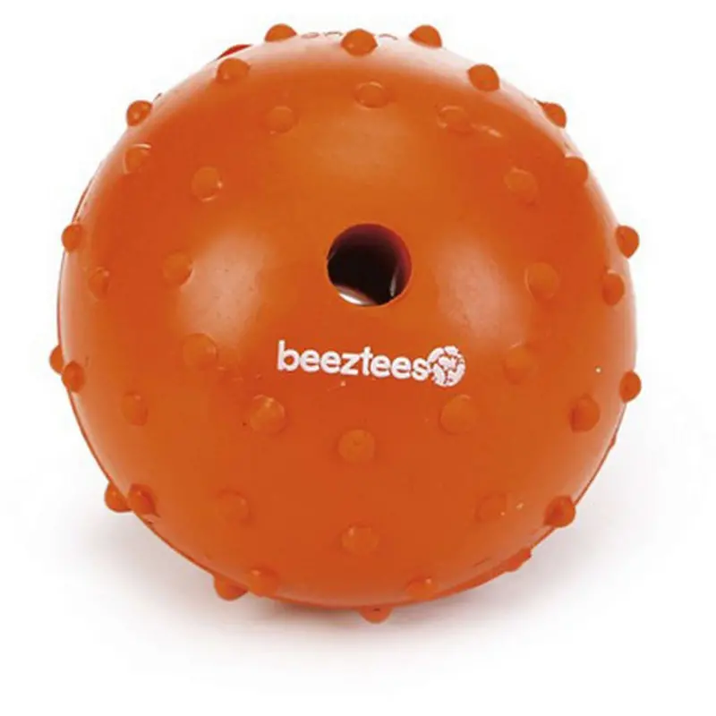 Beeztees Solid Orange Rubber Bell Ball 1