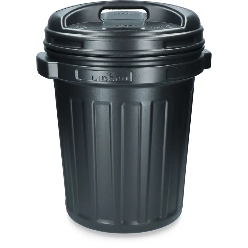 Black Pivot-Closure Feed Storage Drum 1