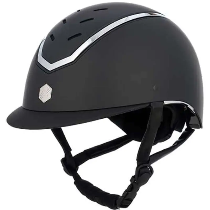 Charles Owen Kylo Black Matte Helmet With Silver Trim 1