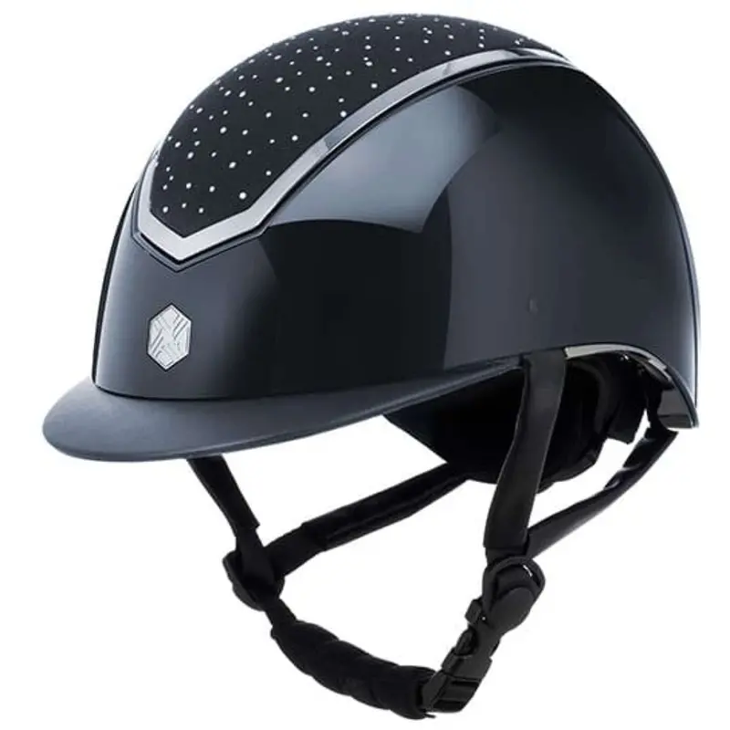 Charles Owen Kylo Crystal Helmet – Navy Gloss With Silver Accents 1