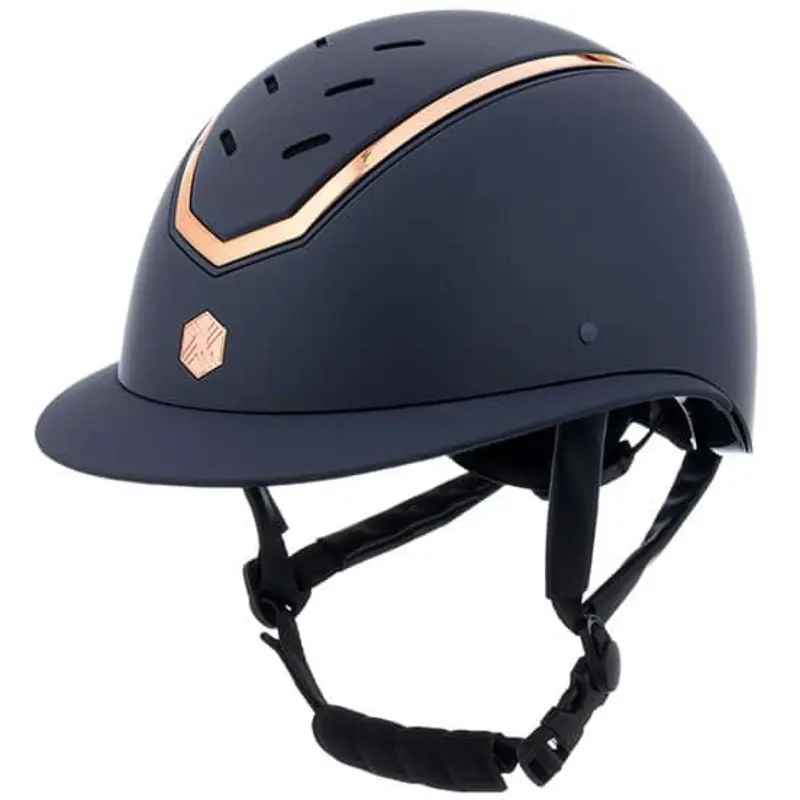 Charles Owen Kylo Wide Peak Helmet – Navy Matte And Rose Gold 1