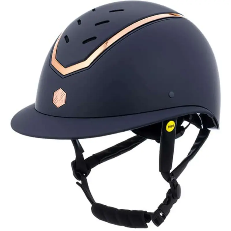 Charles Owen Kylo Wide Peak Helmet With Mips – Navy Matte & Rose Gold 1
