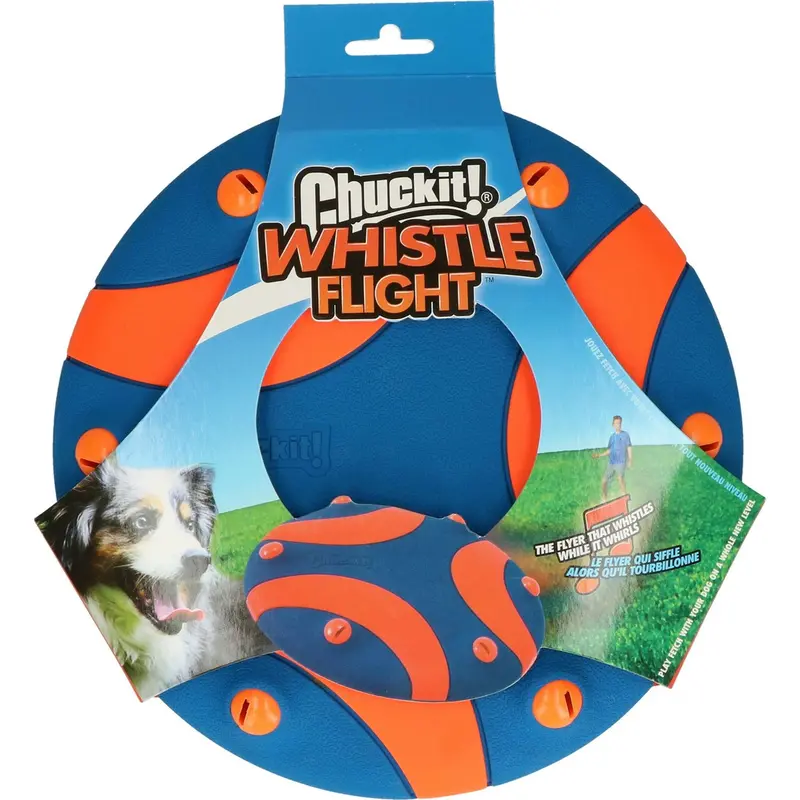 Chuckit Whistling Flight Ball In Orange/Blue 1