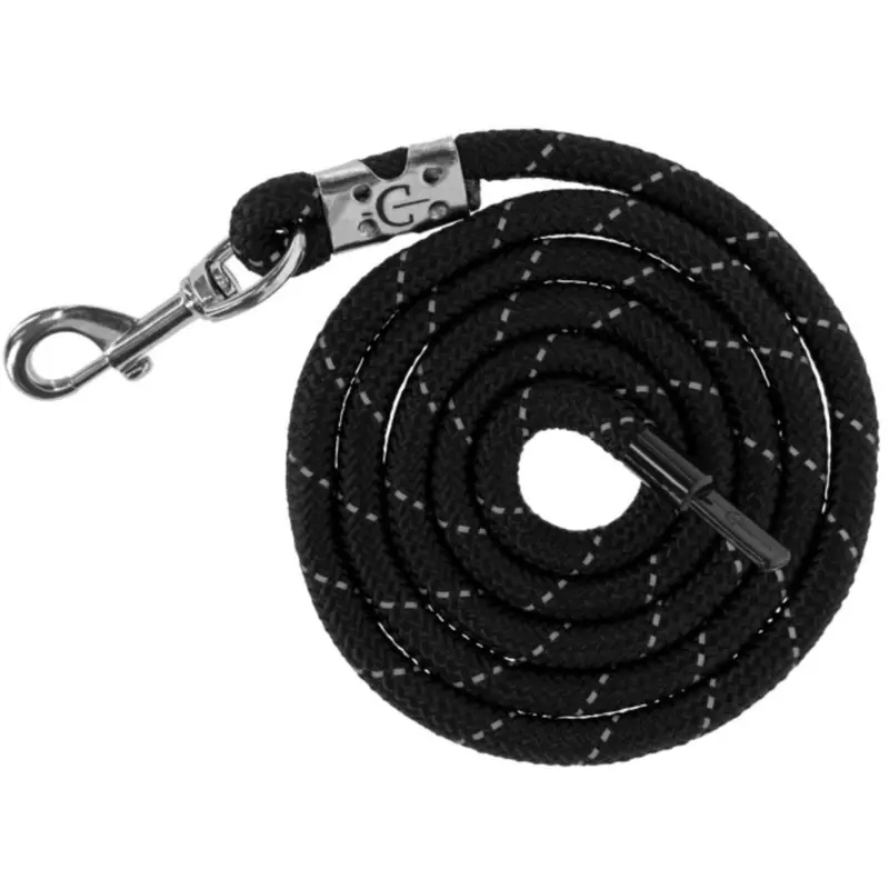 Covalliero Reflective Halter Rope With Dual-Tone Snap – Black/Silver 1