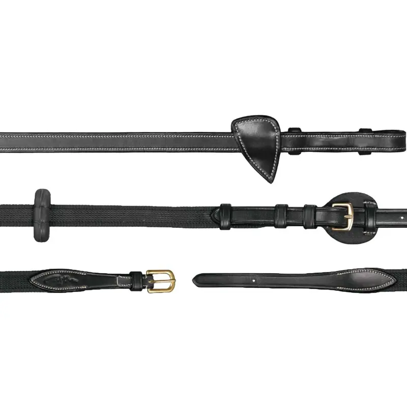 Dyon Adjustable Five-Eighths Reins – Black 1