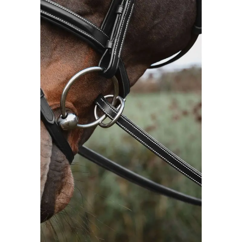 Dyon Black Half-Reins With 7 Stops & Ring Closures 1