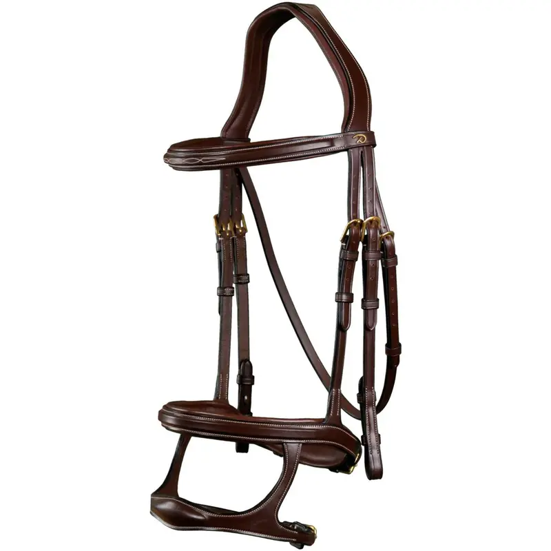 Dyon Double Noseband Bridle In Brown 1