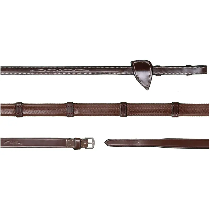Dyon Us-Style 7-Loop Half-Size Rubber Reins – Brown 1