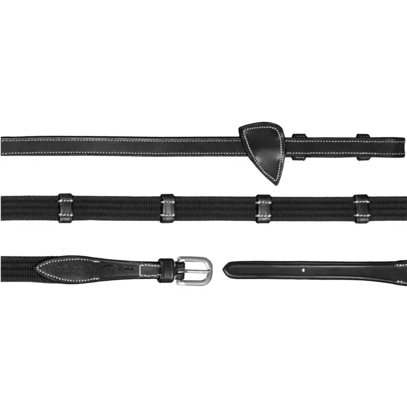 Dyon Working Collection Reins – 9-Loop, 5/8-Inch Rubber, Black 1