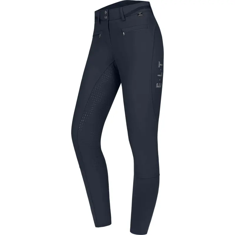Elt Maja Glam Curved High-Waisted Riding Tights – Deep Blue 1