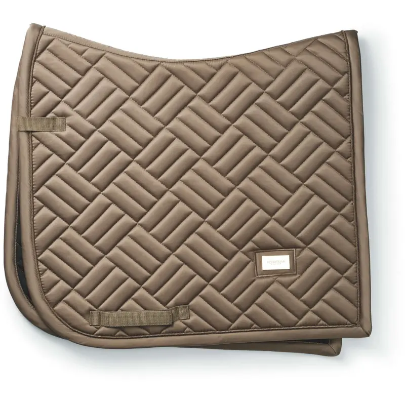 Equestrian Stockholm Modern Dressage Saddle Pad In Champagne 1