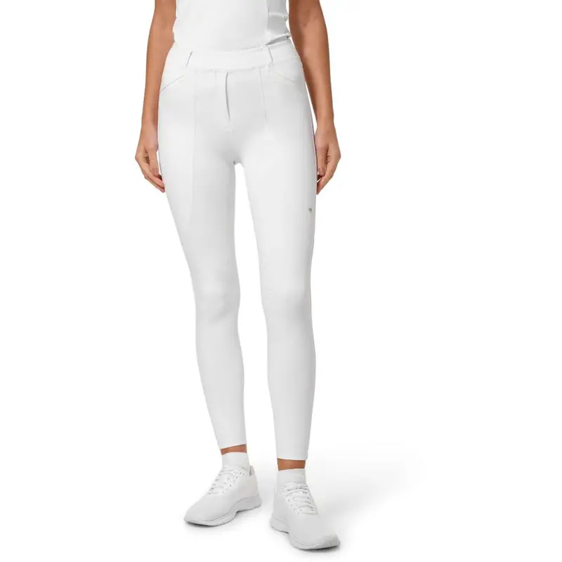 Equestrian Stockholm Premium Full-Grip Riding Leggings In White 1