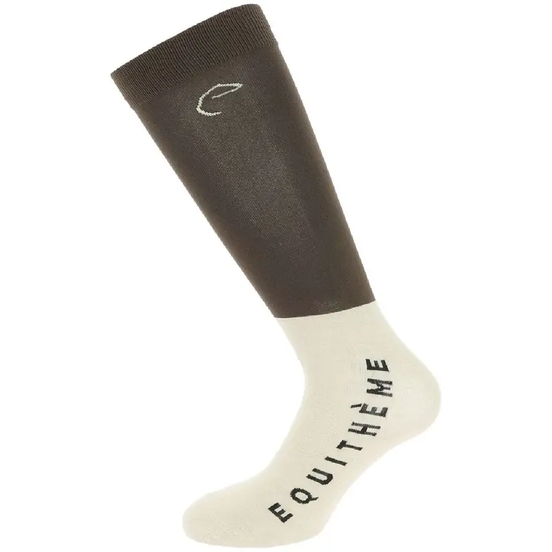 Equithème Competition Riding Socks – Brown & Beige 1