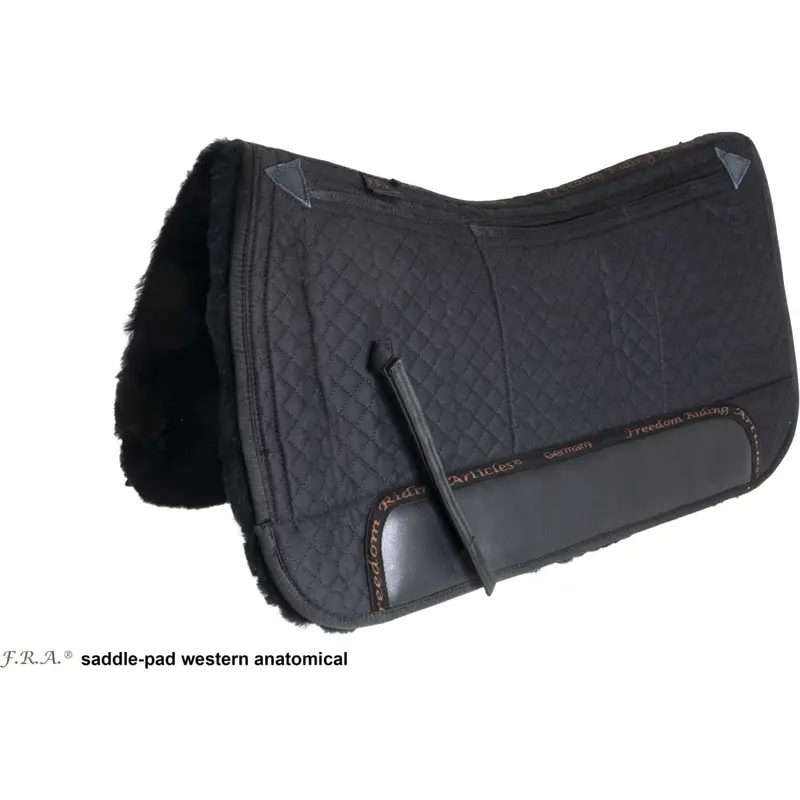 F.R.A. Western Luxury Saddle Pad With Triple-Compartment Fur Lining – Black 1