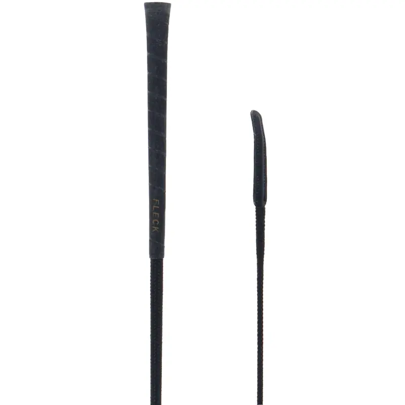 Fleck Leather Whip With Leather Handle – Black 1