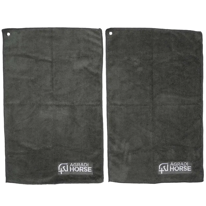 Gray Microfiber Horse Grooming Towel Set (Pair) 1