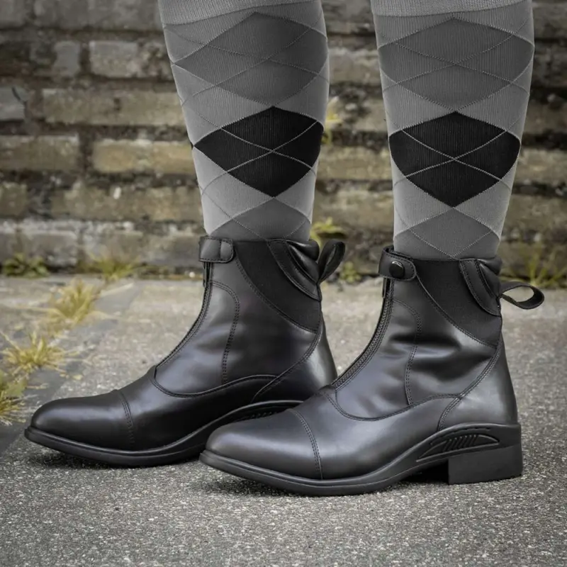 Harry'S Horse Avoriaz Leather-Look Jodhpurs In Black With Faux Fur Trim 1